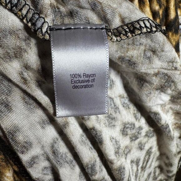 Women's Jennifer Lopez XS Animal Print Wrap Cowl Neck - Picture 5 of 7